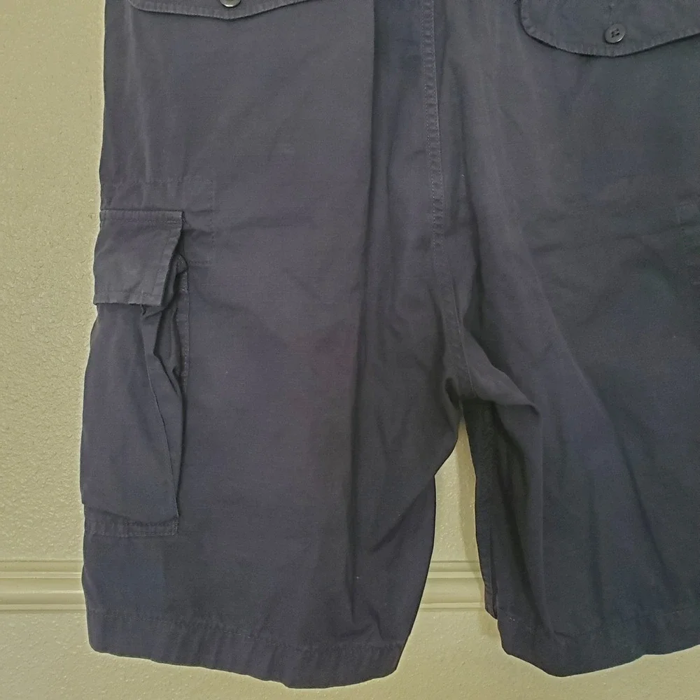 Levis Mens Navy Blue Ripstop Cargo Shorts Multi Pocket Utility Shorts Sz 38